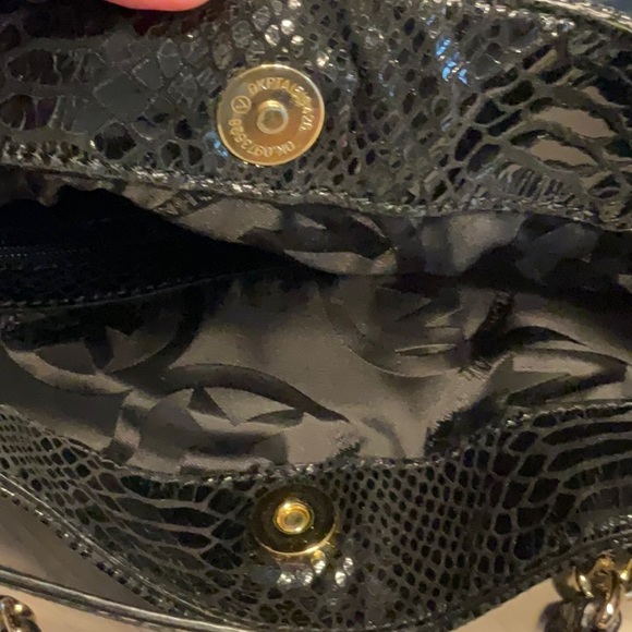 Michael Kors Black Patent Leather Crocodile Purse Handbag - Picture 7 of 16